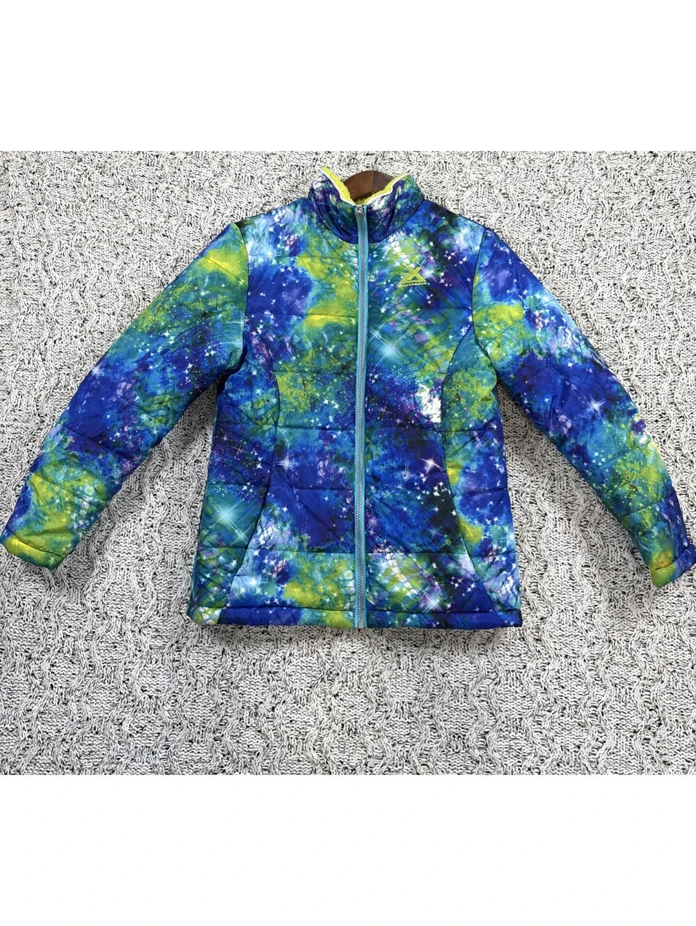 ZeroXposur Boys Blue, Green Puffer Jacket Full Zip Long Sleeve Size Large-14